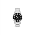 Ladies Black Case Watch Ladies Silver Stainless Steel Cas...