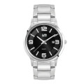 Ladies Black Case Watch Ladies Silver Stainless Steel Cas...