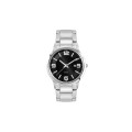 Ladies Black Case Watch Ladies Silver Stainless Steel Cas...