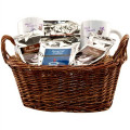 Gift basket with coffee, tea and mugs