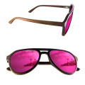 Polarized or Mirror Wood Aviator Sunglasses
