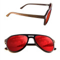 Polarized or Mirror Wood Aviator Sunglasses