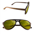 Polarized or Mirror Wood Aviator Sunglasses