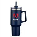 40 oz. Double Wall Tumbler With Handle and Straw