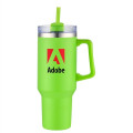 40 oz. Double Wall Tumbler With Handle and Straw