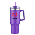 40 oz. Double Wall Tumbler With Handle and Straw