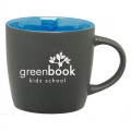 12 oz. Matte Black Ceramic Coffee Mug with Colored Interior