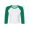 BELLA + CANVAS Women's Micro Rib Three-Quarter Raglan Sle...