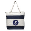 Striped Canvas Tote Bags with Rope Handles