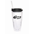 24 oz. Double Wall Solid Clear Orbit Acrylic Tumblers