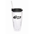 24 oz. Double Wall Solid Clear Orbit Acrylic Tumblers