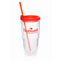 24 oz. Double Wall Solid Clear Orbit Acrylic Tumblers