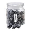 Chocolate Soccer Balls in a Glass Jar with Lid