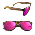 Polarized or Mirror Tortoise Miami Sunglasses with Wood Arms
