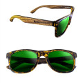 Polarized or Mirror Tortoise Miami Sunglasses with Wood Arms