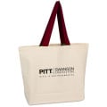 100% Cotton Canvas Beach Bag With Colored Handles