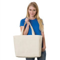 100% USA-Made Cotton Canvas Jumbo Tote Bag W/ Bottom Gusset