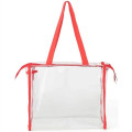 Clear Stadium PVC Transparent Zipper Tote Bag (12"X12"X6")