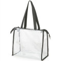 Clear Stadium PVC Transparent Zipper Tote Bag (12"X12"X6")