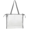Clear Stadium PVC Transparent Zipper Tote Bag (12"X12"X6")