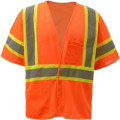Hi Vis Reflective Tape Mesh Class 3 Safety Hook & Loop Vest