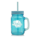 15 oz. Colored Mason Jars with Straw