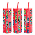 20oz Slim Rubberized Tumbler With Spill Reduction Straw