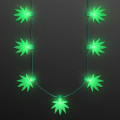 Light Up Cannabis Party Necklace, 7 Leaves