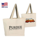 100% USA-Made Extra Large Canvas Tote Bags (19" x 14" x4")