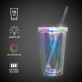Light Up Travel Cup with Lid and Straw