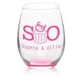 9 oz. Stemless Etched Wine Glasses
