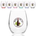 9 oz. Stemless Etched Wine Glasses