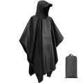 Drawstring Hooded Rain Poncho