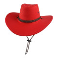 Belt Buckle Strap Felt Wide Brim Cowboy Hat