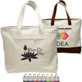 12 Oz. Cotton Canvas Zipper Shopping Tote Bag