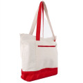 12 Oz. Cotton Canvas Zipper Shopping Tote Bag