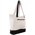 12 Oz. Cotton Canvas Zipper Shopping Tote Bag