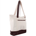 12 Oz. Cotton Canvas Zipper Shopping Tote Bag