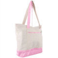 12 Oz. Cotton Canvas Zipper Shopping Tote Bag