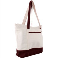 12 Oz. Cotton Canvas Zipper Shopping Tote Bag