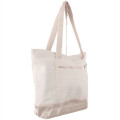 12 Oz. Cotton Canvas Zipper Shopping Tote Bag