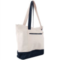 12 Oz. Cotton Canvas Zipper Shopping Tote Bag