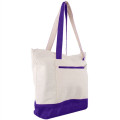 12 Oz. Cotton Canvas Zipper Shopping Tote Bag