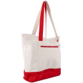 12 Oz. Cotton Canvas Zipper Shopping Tote Bag