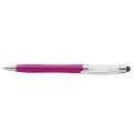 Slender Crystalline Plastic Ballpoint Pen with Stylus
