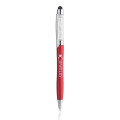 Slender Crystalline Plastic Ballpoint Pen with Stylus