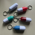 Capsule Shaped Pill Case Keychain