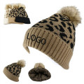Leopard Pom Beanie with Cuff MOQ 50PCS