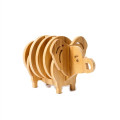 Elephant Shaped Bamboo Coaster and Table Top Decoration