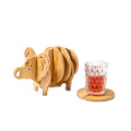 Elephant Shaped Bamboo Coaster and Table Top Decoration